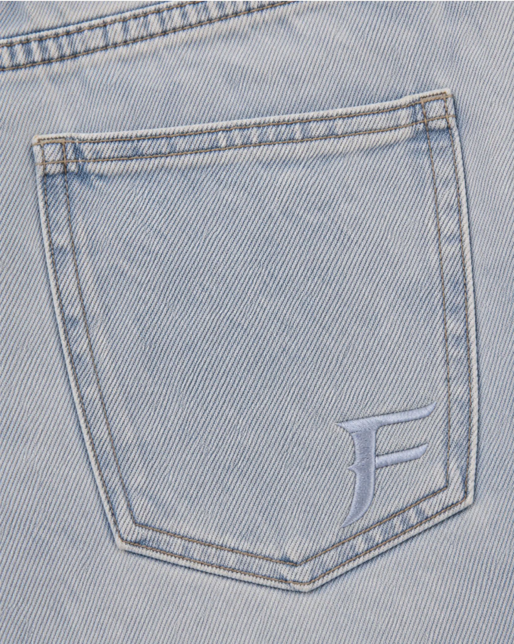 Monogram Denim Short | Ice Blue