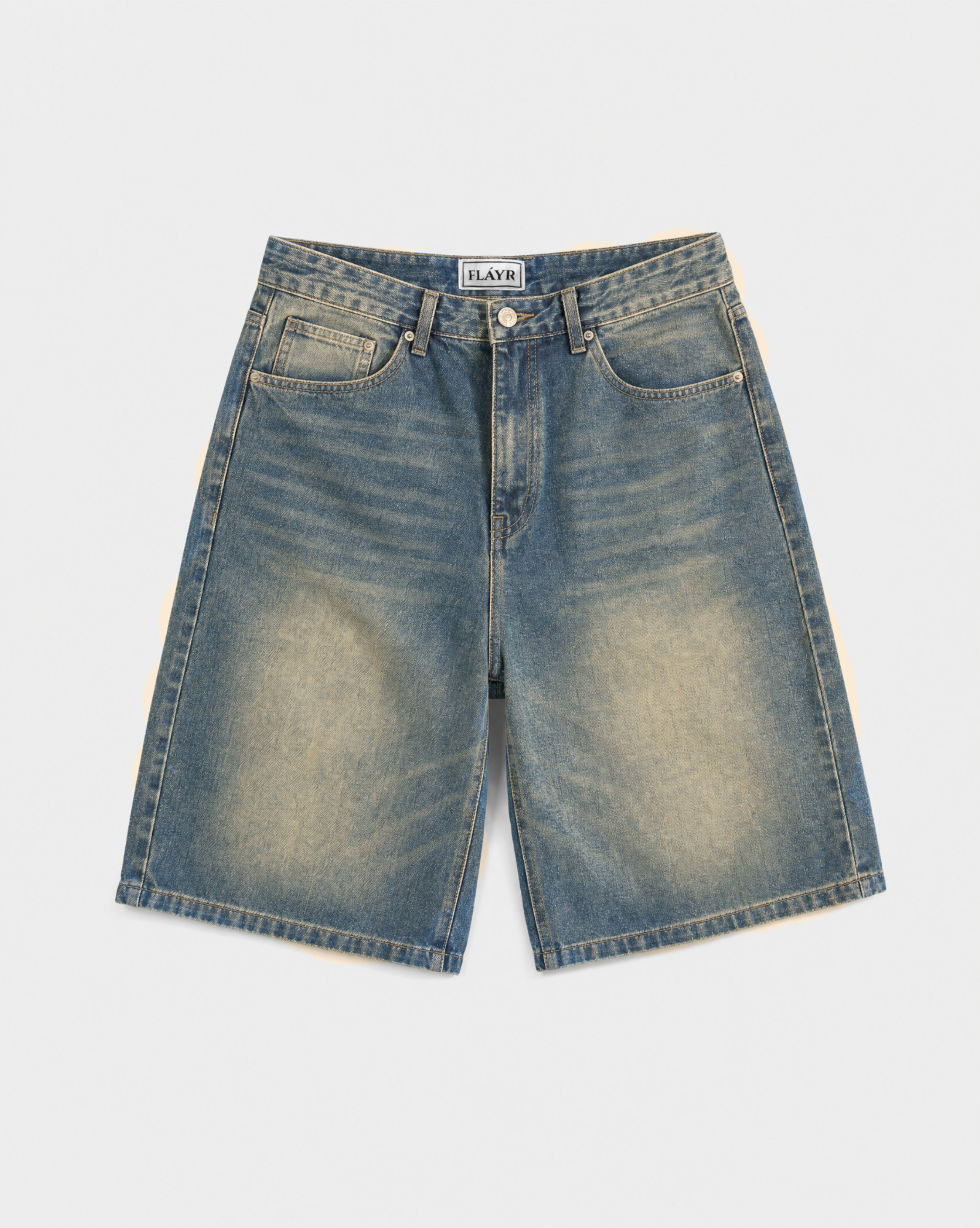 Monogram Denim Short | Washed Denim