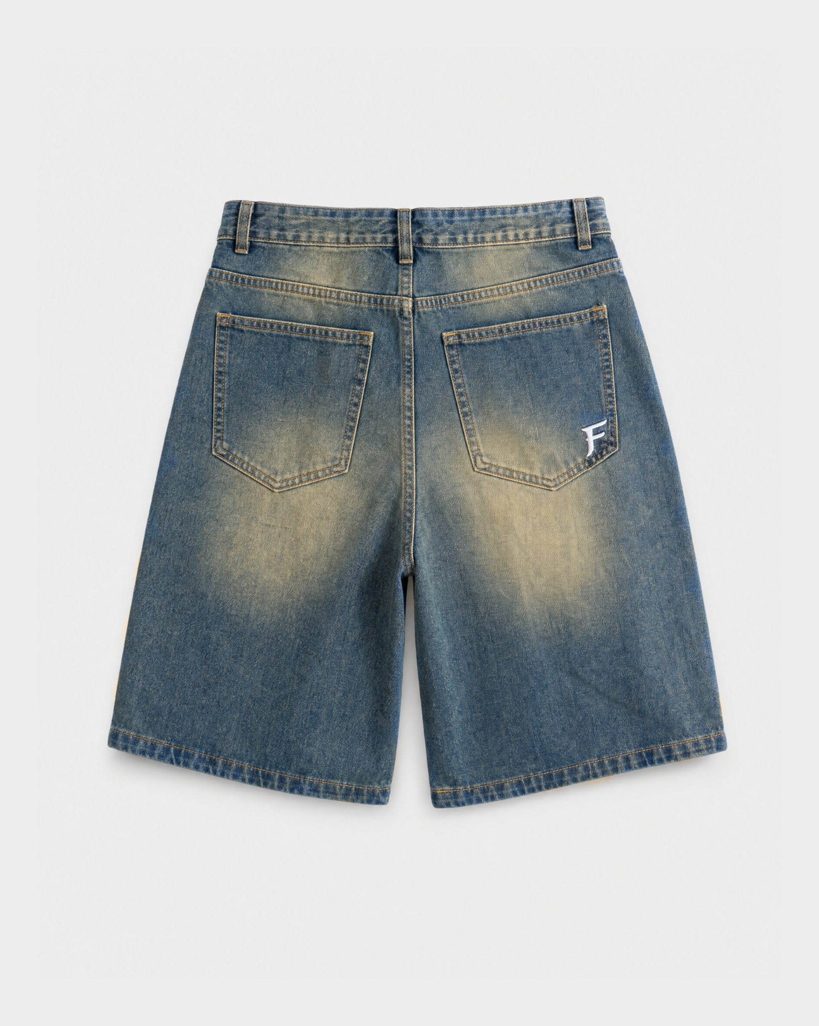 Monogram Denim Short | Washed Denim