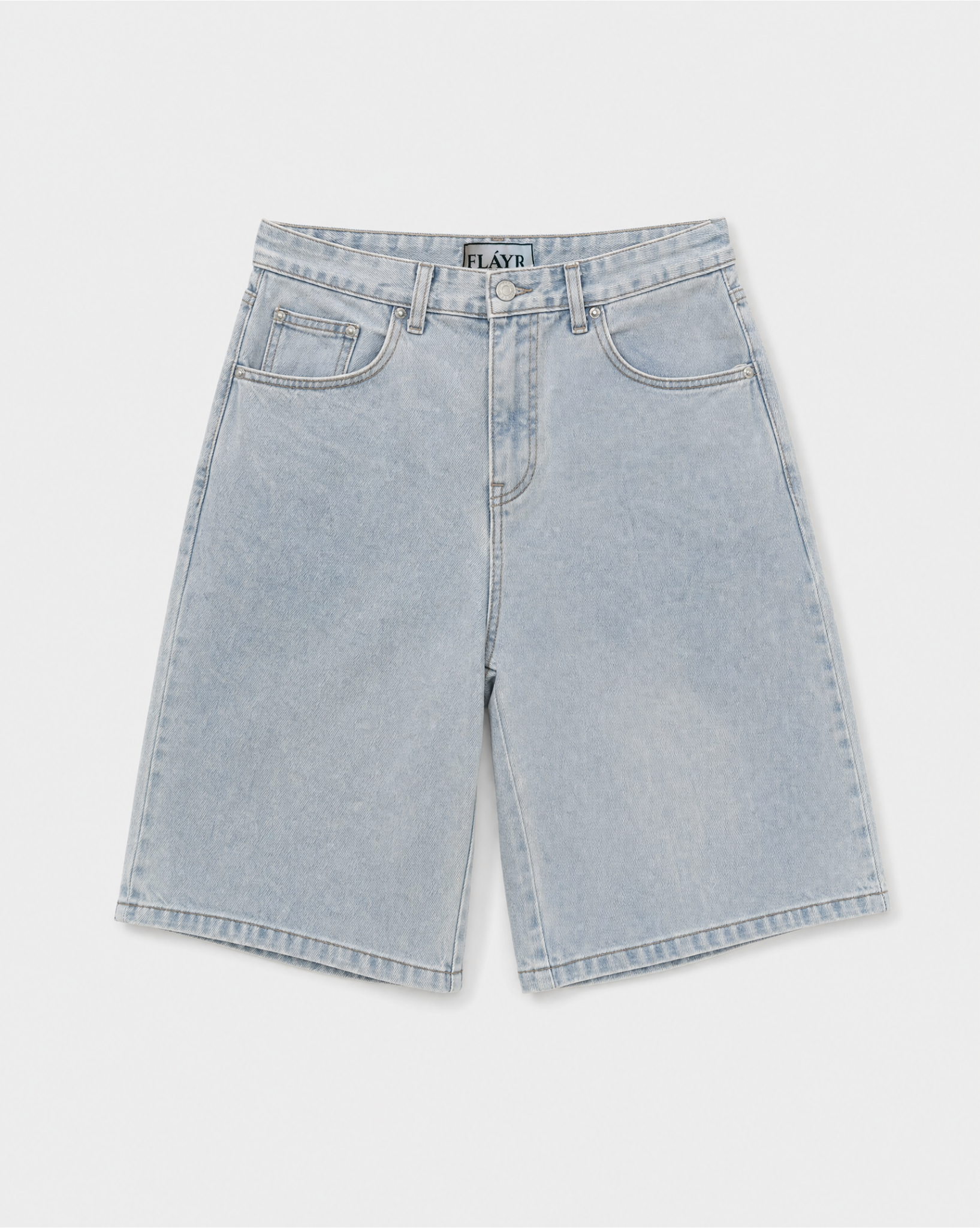 Monogram Denim Short | Ice Blue