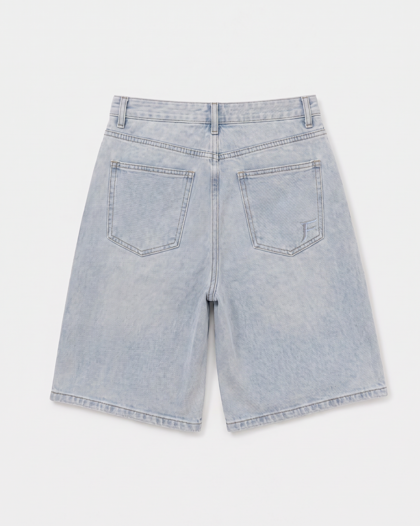 Monogram Denim Short | Ice Blue